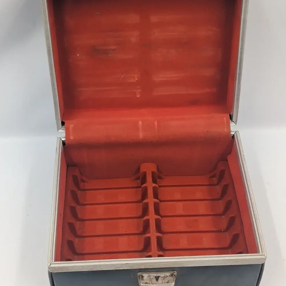 Savoy 8-Track Tape Carrying Case Black Faux Leather Holds 12 VTG 70s